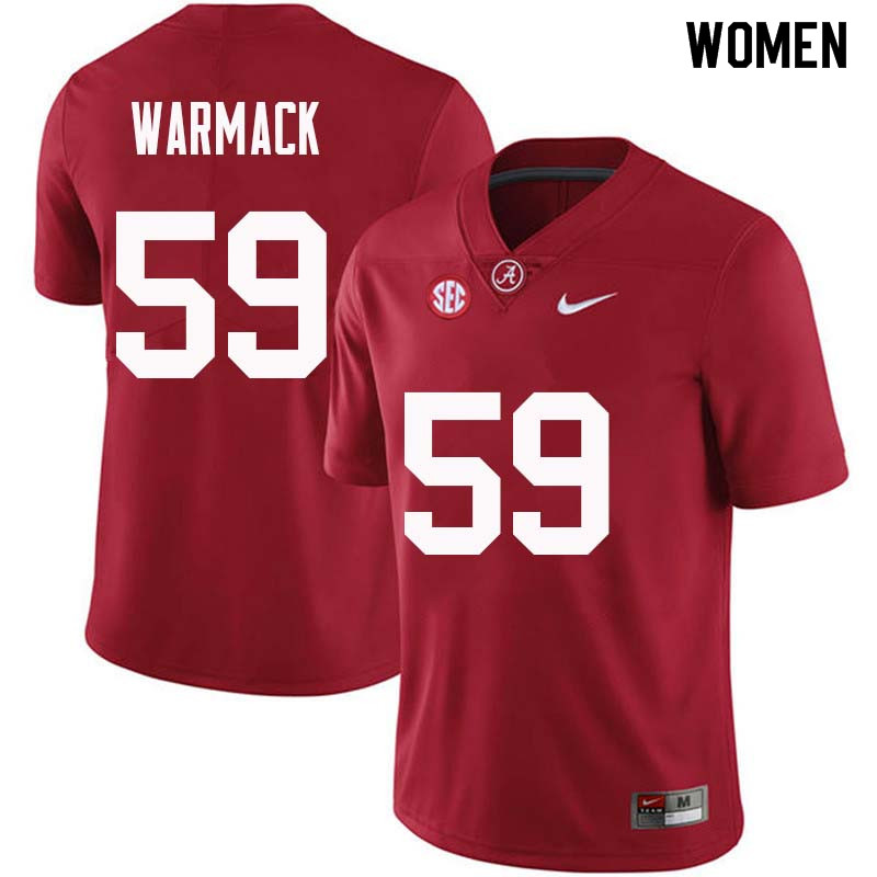 Alabama Crimson Tide Women's Dallas Warmack #59 Crimson NCAA Nike Authentic Stitched College Football Jersey AB16M68FD